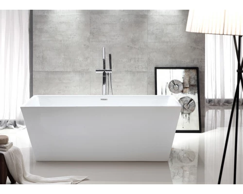 Ванна акриловая Abber AB9224-1.5 150 х 80 x 60 см без гидромассажа, отдельностоящая, белая