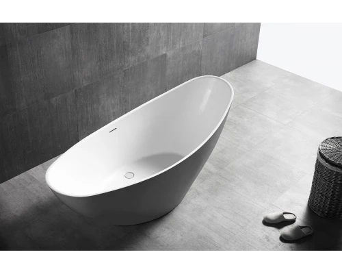 Ванна акриловая Abber AB9233G 184 х 79 x 77 см без гидромассажа, отдельностоящая, серая