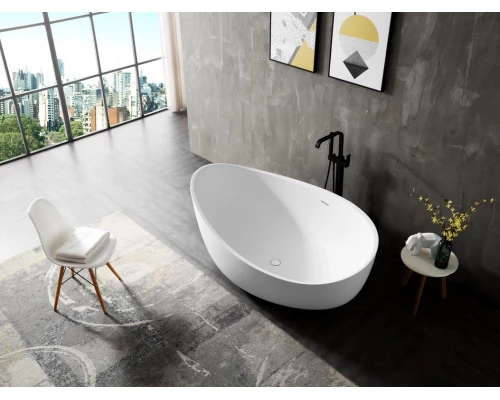 Ванна акриловая Abber AB9239 180 х 110 x 62 см без гидромассажа, отдельностоящая, белая