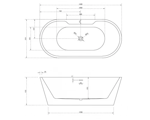 Ванна акриловая Abber AB9299-1.5 150 x 80 см овальная, белый