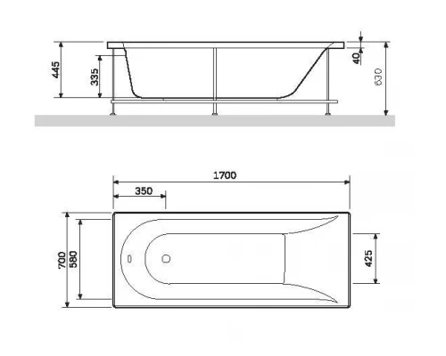 Ванна акриловая Am.Pm Spirit 170 W72A-170-070W-A2