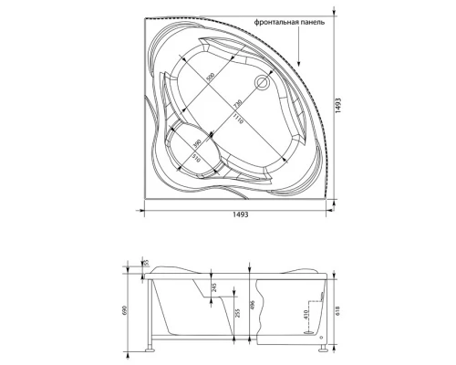Ванна акриловая Aquanet Malta New 150 x 150 см (204003)