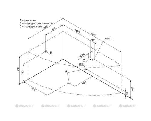 Акриловая ванна Aquanet Graciosa 150x90 (203940/203941)
