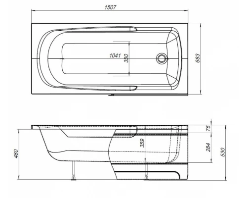 Ванна акриловая Aquanet Extra 208672 150 x 70 см