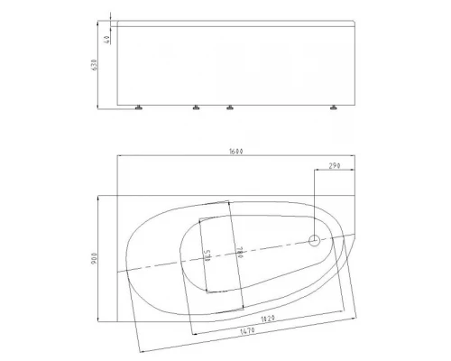 Акриловая ванна Aquatek Дива 160х90 L/R
