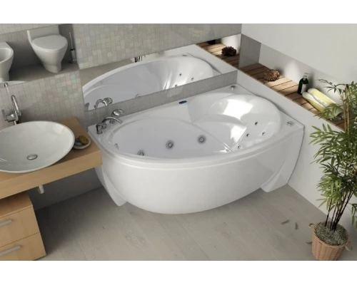 Ванна гидромассажная акриловая Aquatek Бетта 170 x 97 см, с гидромассажем standard (пневмоуправление), с фронтальным экраном+спинной массаж 6 форсунок