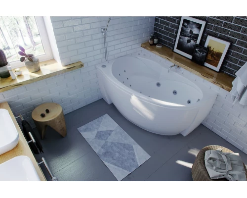 Ванна акриловая Aquatek Бетта 170 x 97 см с фронтальным экраном, вклеенный каркас, белая, левая/правая