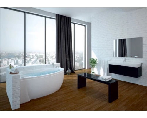 Ванна акриловая Aquatek Бетта 170 x 97 см с фронтальным экраном, вклеенный каркас, белая, левая/правая