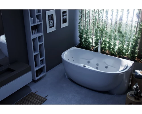 Ванна акриловая Aquatek Мелисса 180 x 95 см с фронтальным и 2 боковыми экранами, белая, MEL180-0000011