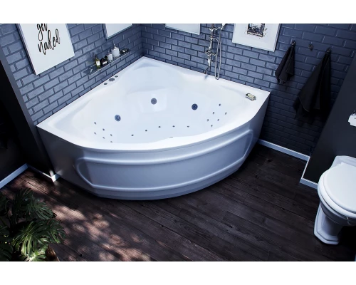 Ванна акриловая Aquatek Сириус 164 x 164 см с фронтальным экраном, вклеенный каркас, белая, SIR164-0000002