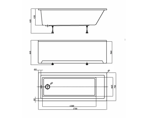 Ванна акриловая Aquatek Eco-friendly София 170 x 70 см, белая, SOF170-0000001