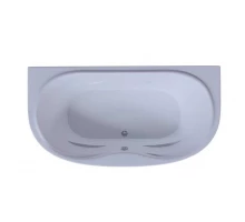 Ванна акриловая Aquatek Мелисса 180 x 95 см с фронтальным экраном, вклеенный каркас, белая, MEL180-0000031