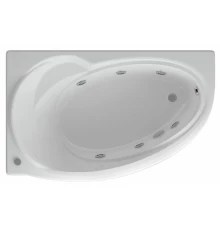 Ванна гидромассажная акриловая Aquatek Бетта 170 x 97 см, с гидромассажем standard (пневмоуправление), с фронтальным экраном+спинной массаж 6 форсунок