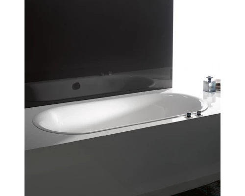 Ванна стальная Bette Lux Oval 3466-000 180 х 80 х 45 см с шумоизоляцией, белая (для удлиненного слива-перелива)