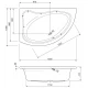 Ванна акриловая Cezares TEBE-150-100-41 150 х 100 см