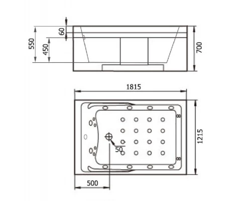 Ванна гидромассажная акриловая Gemy G9061 K L/R, 181.5 х 121.5 см