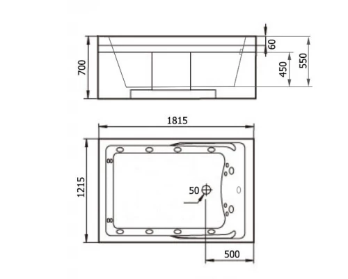 Ванна гидромассажная акриловая Gemy G9061 B L/R 181 х 121 x 70 см, встраиваемая, белая, левая/правая