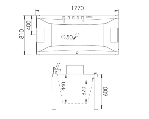 Ванна гидромассажная акриловая Gemy G9076 B 177 х 81 x 60 см, встраиваемая, белая