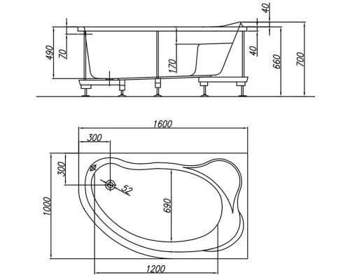 Акриловая ванна Kolpa-San Amadis 160 x 100 см