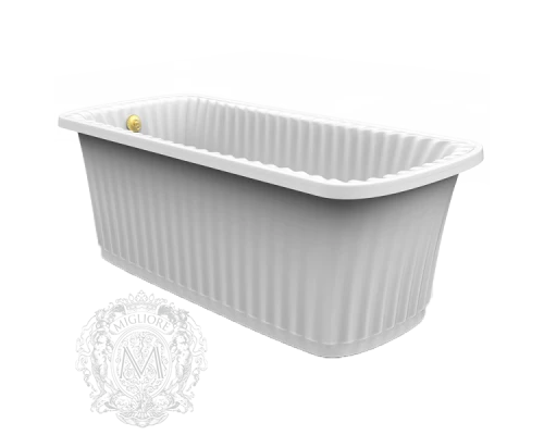 Ванна из литьевого мрамора Migliore OLIVIA Panello ML.OLV-40.101, с панелью, 174 х 80 х 66 см