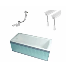 Акриловая ванна Ravak Domino Plus 170 х 75 см в комплекте с опорой и сливом-переливом, 70508024