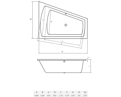 Ванна акриловая Vayer Trinity L/R 160 х 120 см (Гл000008157/Гл000008156)