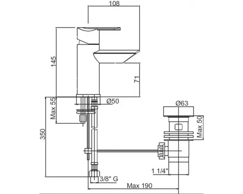 Смеситель Cezares GARDA-BSM1-01-Cr для биде