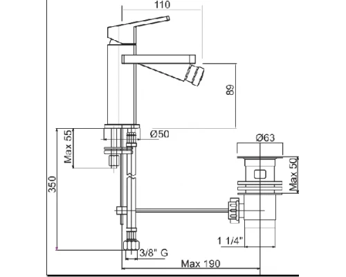 Смеситель Cezares Trend TREND-BSM1-01-Cr для биде