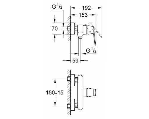 Смеситель Grohe Eurosmart Cosmopolitan 32837000 для душа