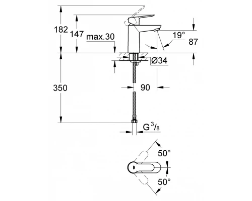 Смеситель для раковины Grohe BauEdge 23330000