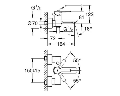 Смеситель Grohe Lineare New 33849001 для ванны и душа, хром