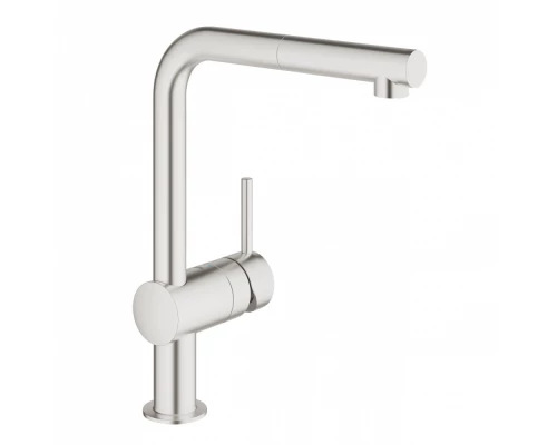 Смеситель Grohe MINTA 32168DC0 для кухни с выдвижным изливом, суперсталь