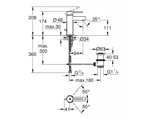 Смеситель Grohe Essence 32898001 для раковины