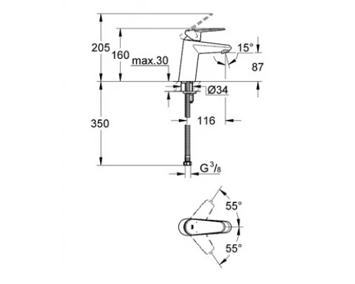 Смеситель Grohe Eurodisc Cosmopolitan 3246920E для раковины
