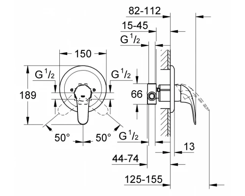 Смеситель Grohe Euroeco 32742000 для душа