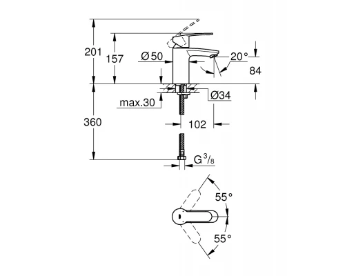 Смеситель для раковины Grohe Eurostyle Cosmopolitan 3246820E