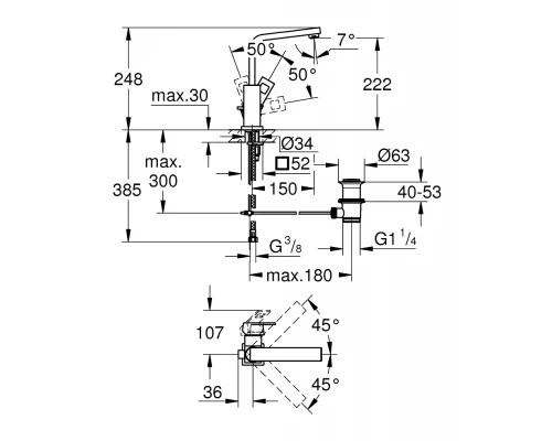 Смеситель Grohe Eurocube 2313500E для раковины