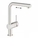 Смеситель Grohe MINTA 32168DC0 для кухни с выдвижным изливом, суперсталь