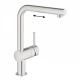 Смеситель Grohe MINTA 32168DC0 для кухни с выдвижным изливом, суперсталь