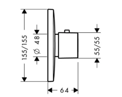 Термостат Hansgrohe PuraVida Highflow для душа, хром, 15772000