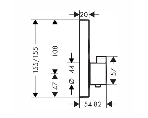 Смеситель Hansgrohe ShowerSelect для душа, термостатический, хром, 15763000