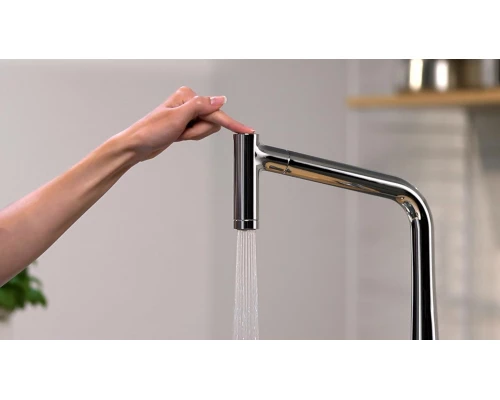 Смеситель Hansgrohe Metris 14820800, для кухни с выдвижным изливом, цвет сталь