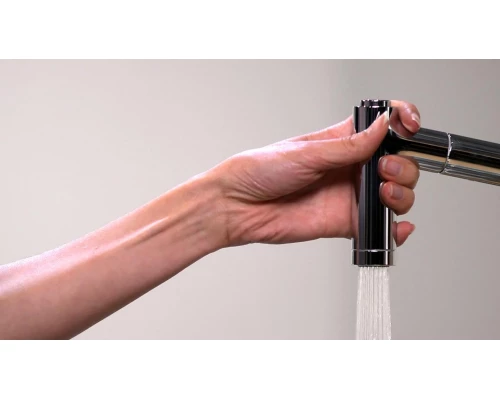 Смеситель Hansgrohe Metris 14820800, для кухни с выдвижным изливом, цвет сталь