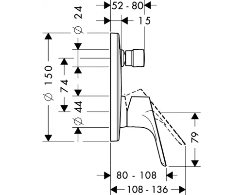 Смеситель Hansgrohe Focus для ванны и душа, хром, 31945000