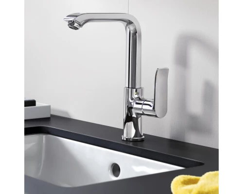 Смеситель для раковины Hansgrohe Metris 31087000 высокий, со сливным гарнитуром