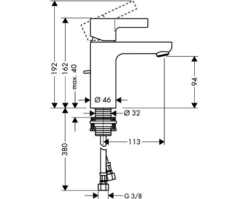 Смеситель Hansgrohe Metris S 31060 для раковины
