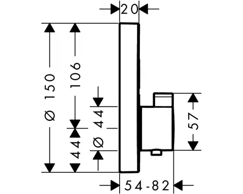 Термостат Hansgrohe ShowerSelect S, хром, 15743000