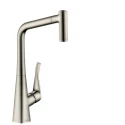 Смеситель Hansgrohe Metris 14820800, для кухни с выдвижным изливом, цвет сталь