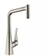 Смеситель Hansgrohe Metris 14820800, для кухни с выдвижным изливом, цвет сталь
