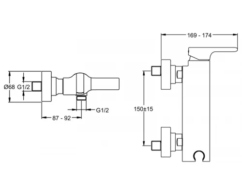 Смеситель Jacob Delafon Singulier E10869 для душа